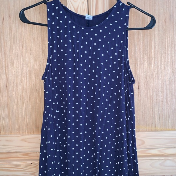 Old Navy blue polka dots maxi modest dress size S - Picture 2 of 3
